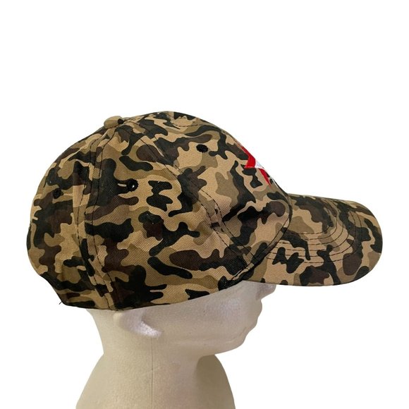 Men Snapback Cap FAV Adjustable Embroidered Camouflage Brown - Picture 2 of 4